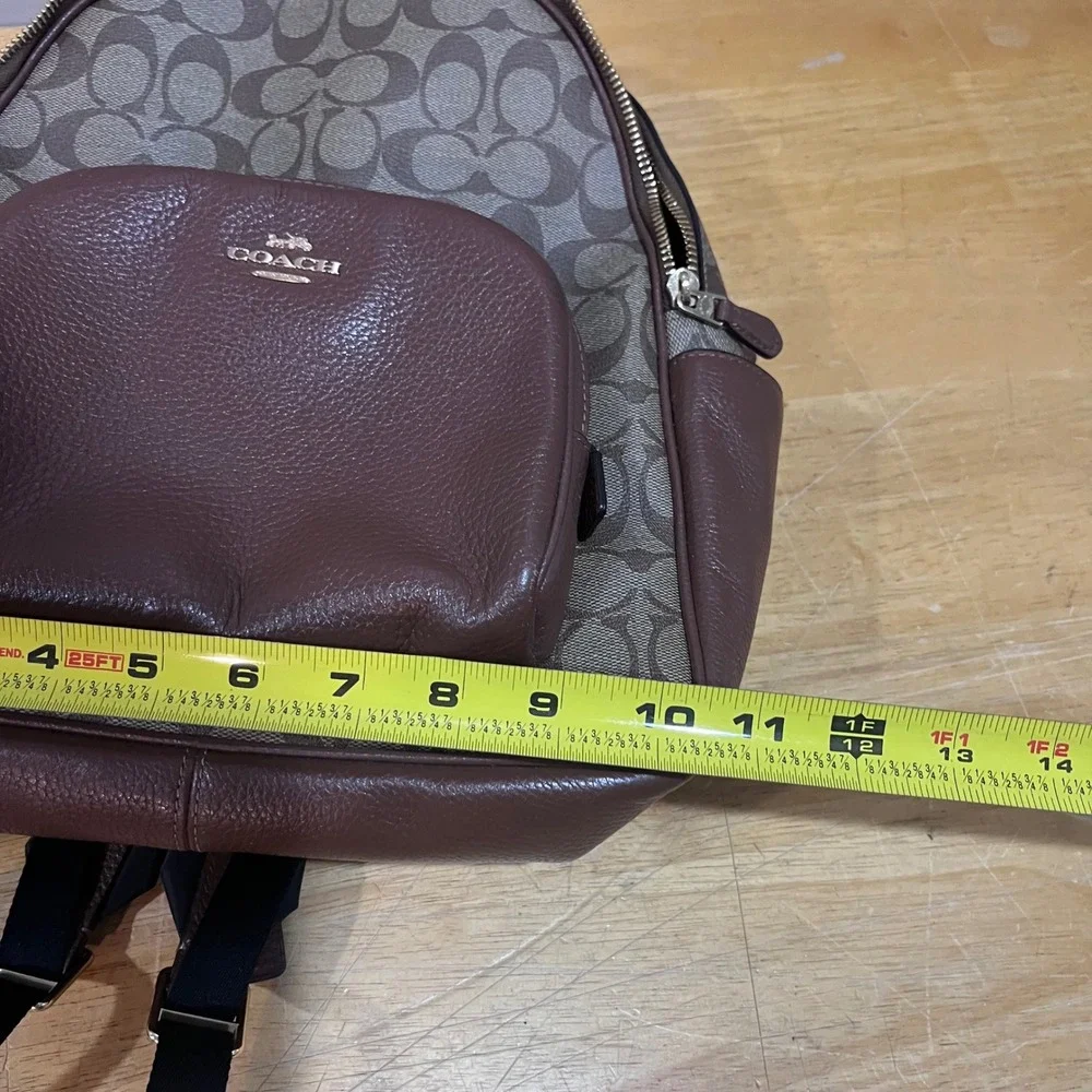 Coach Court Backpack Signature Canvas Pebble‎ Leather Khaki Saddle 5871 Classic
